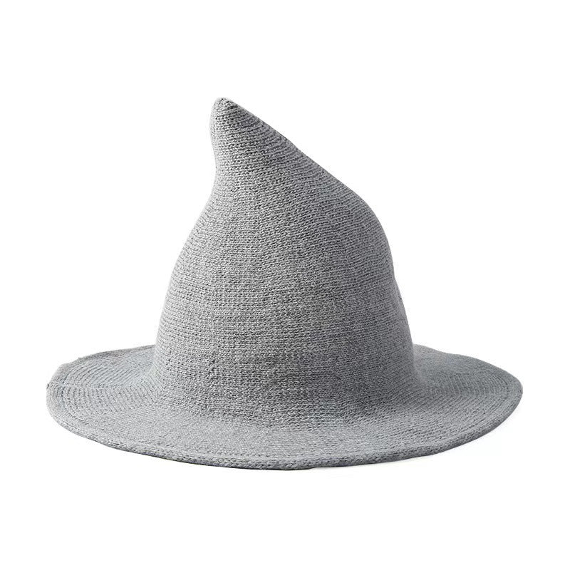 Adiffu Halloween Witch Hat With Large Brim Knitted Party Cosplay Hat