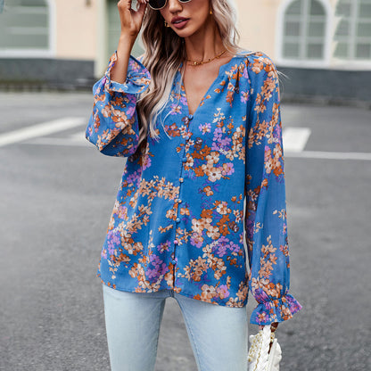 Adiffu Elegant Floral Shirt For Lady