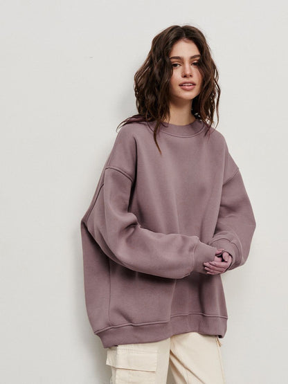 Adiffu Loose Round Neck Pullover Sweatshirt