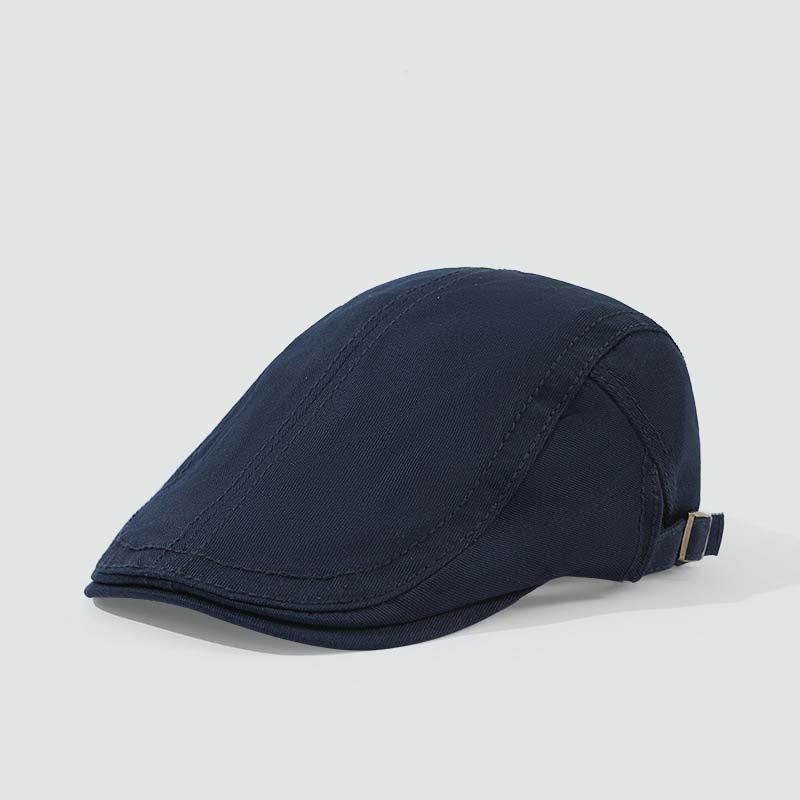 Adiffu Simple Casual Retro British Solid Cotton Short Brimmed Front Hat Fashion All Shade Breathable Reverse Wear Beret