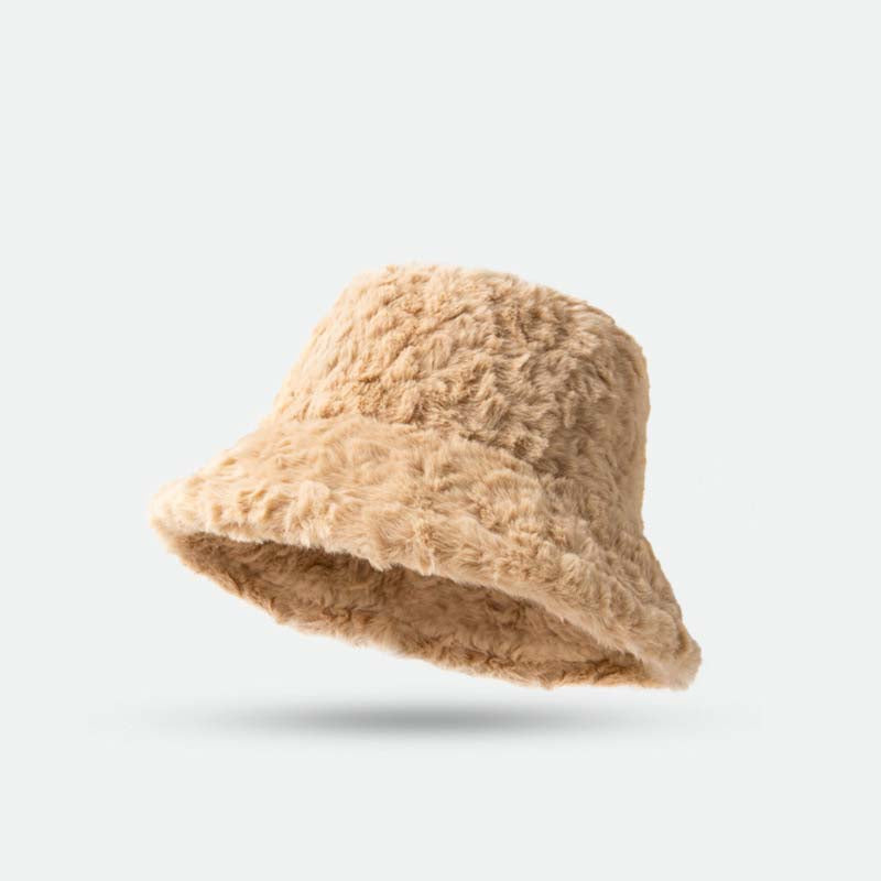 Adiffu Women's Warm Winter Bucket Hat Fluffy Hat