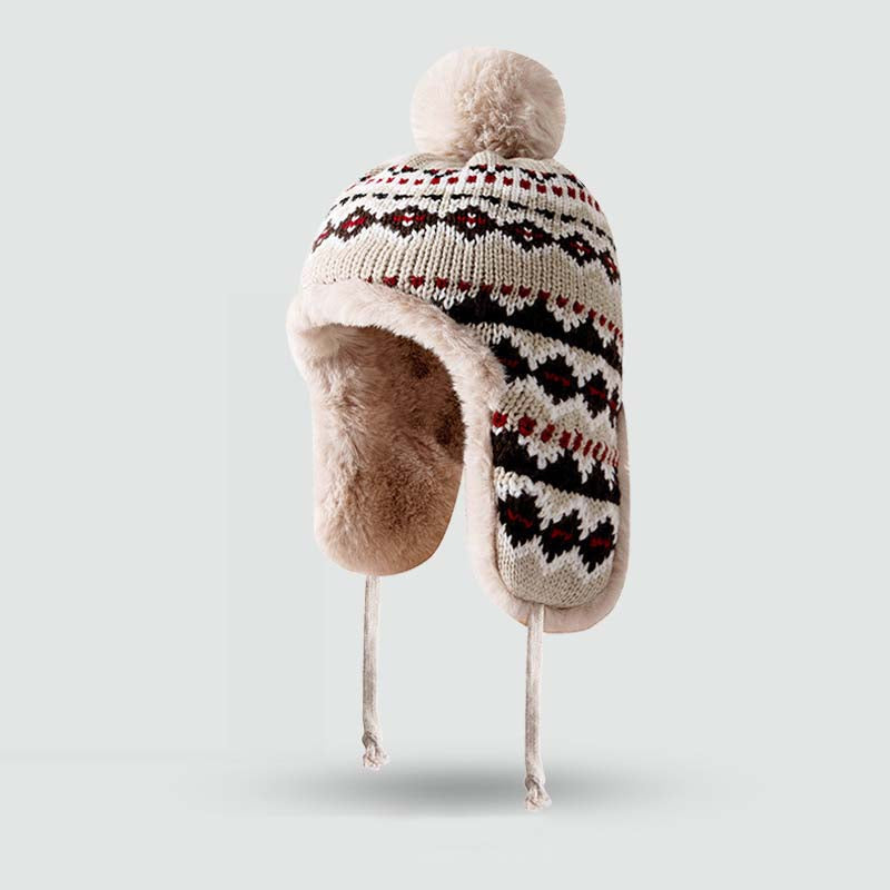 Adiffu Extra Fleece And tThick Warm Ear Protection Outdoor Riding Ski Hat
