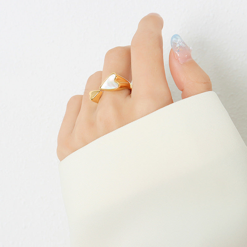 Adiffu Small And Large Heart-shaped Couple Ring