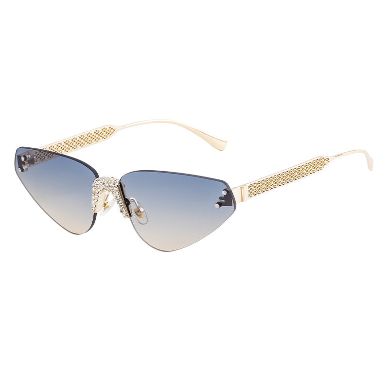 Adiffu Stylish Rimless Sunglasses With Diamonds