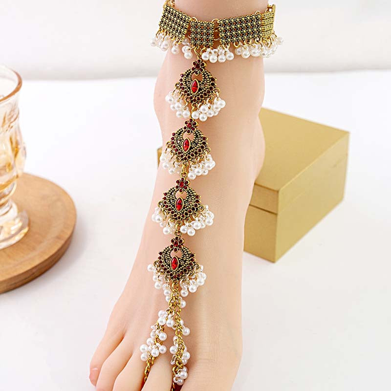 Adiffu Vintage Water Drop Anklet