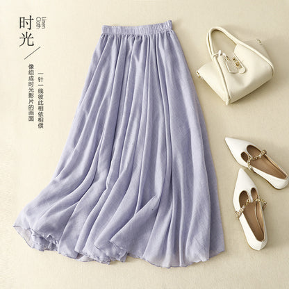 Adiffu Sweet Flouncing Double-deck Skirt