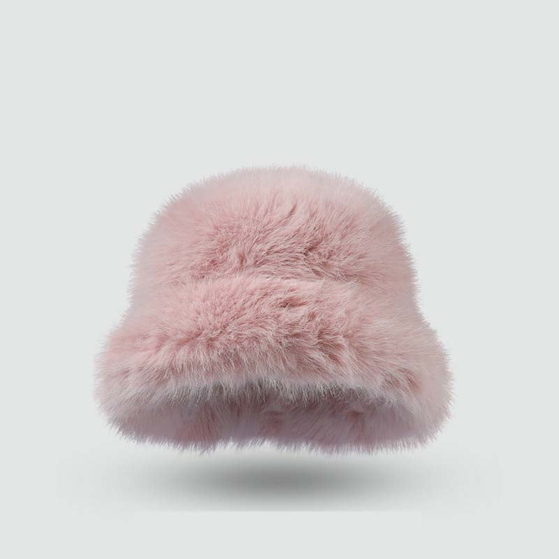 Adiffu Thick Pot Hat With Wide Eaves Solid Color Long Wool Hat