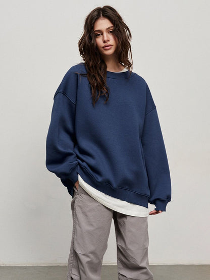 Adiffu Loose Round Neck Pullover Sweatshirt