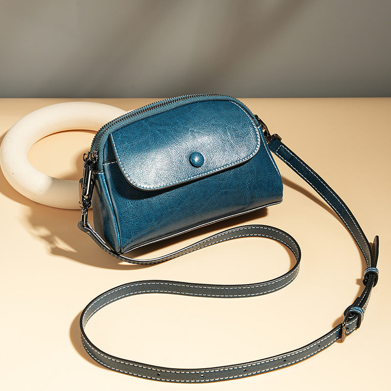 Adiffu Multi-compartment Genuine Leather Women's Mobile Phone Bag