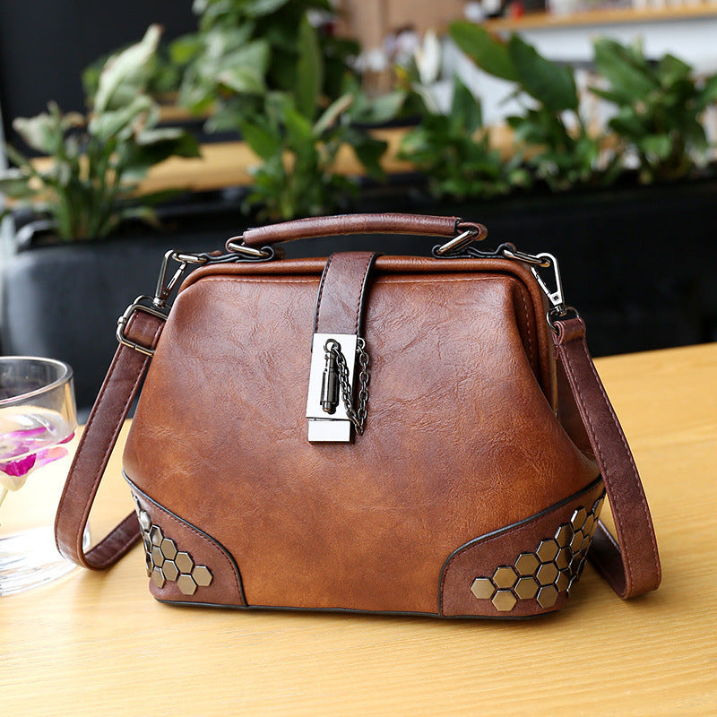 Adiffu Vintage Riveted Shoulder Crossbody Bag