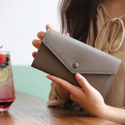 Adiffu Selected Pure Cowhide Soft Leather Long Wallet