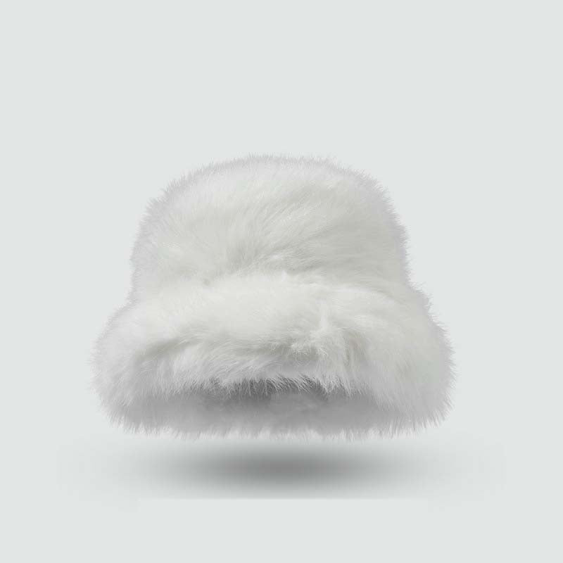 Adiffu Thick Pot Hat With Wide Eaves Solid Color Long Wool Hat