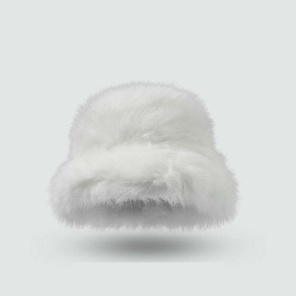 Adiffu Thick Pot Hat With Wide Eaves Solid Color Long Wool Hat