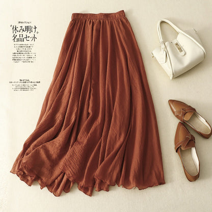Adiffu Sweet Flouncing Double-deck Skirt