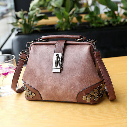 Adiffu Vintage Riveted Shoulder Crossbody Bag