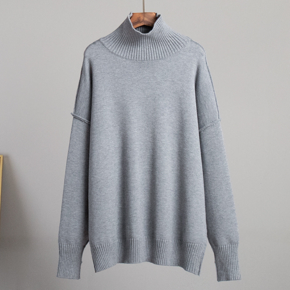 Adiffu Loose Comfortable Turtleneck Knit Pullover Sweater