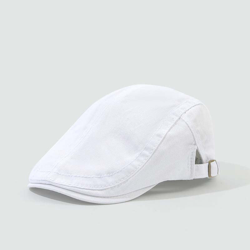 Adiffu Simple Casual Retro British Solid Cotton Short Brimmed Front Hat Fashion All Shade Breathable Reverse Wear Beret