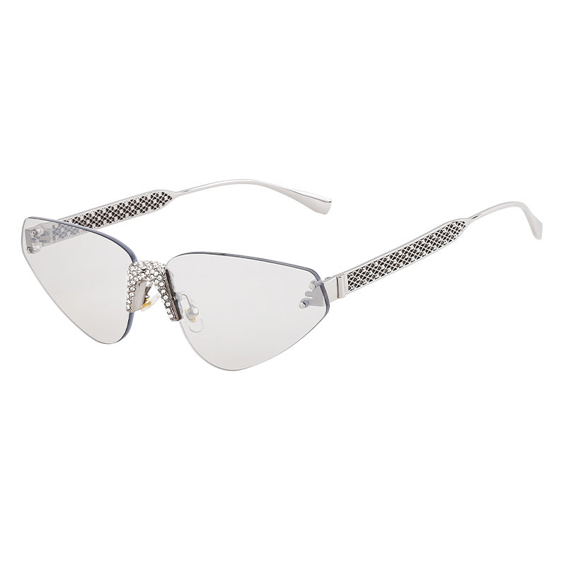 Adiffu Stylish Rimless Sunglasses With Diamonds