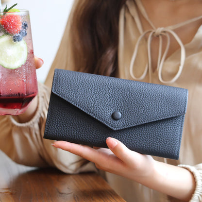 Adiffu Selected Pure Cowhide Soft Leather Long Wallet