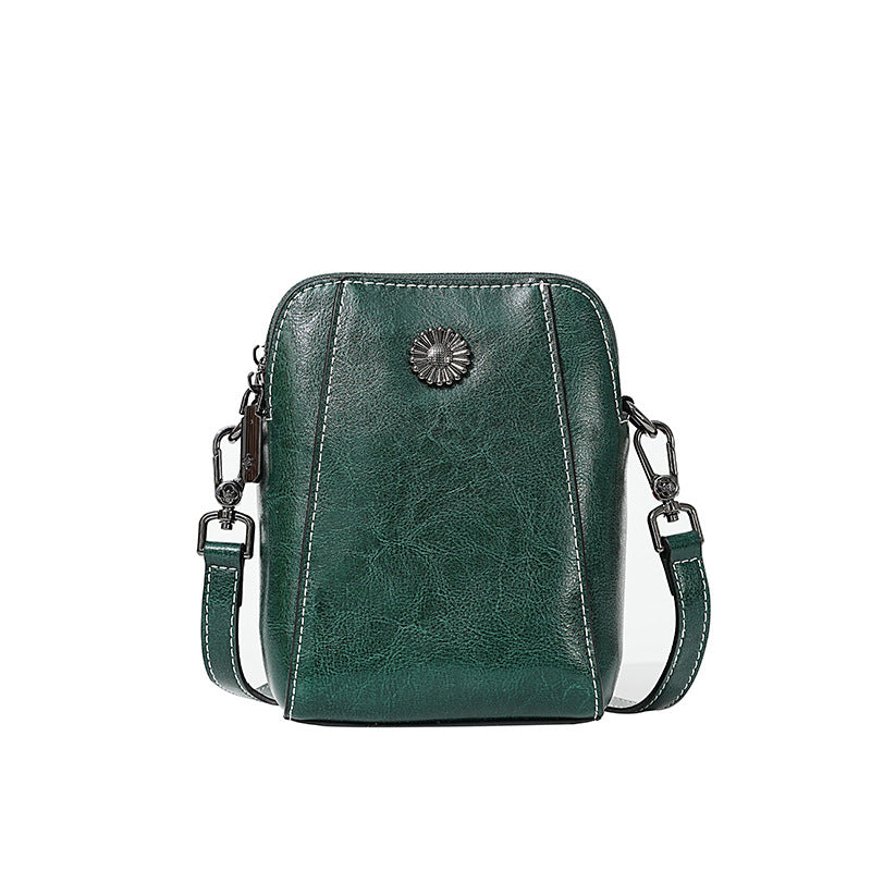 Adiffu Stylish Casual Genuine Leather Mobile Phone Bag