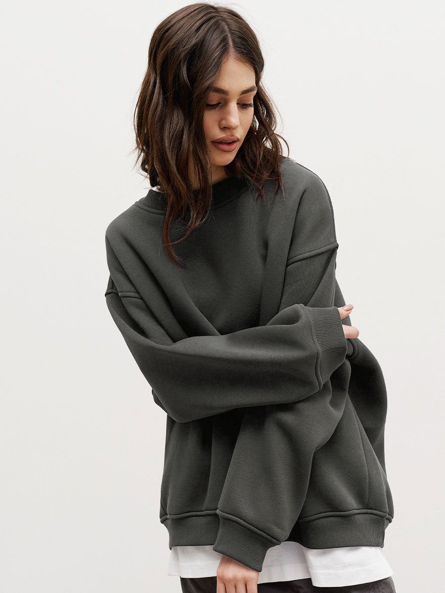 Adiffu Loose Round Neck Pullover Sweatshirt