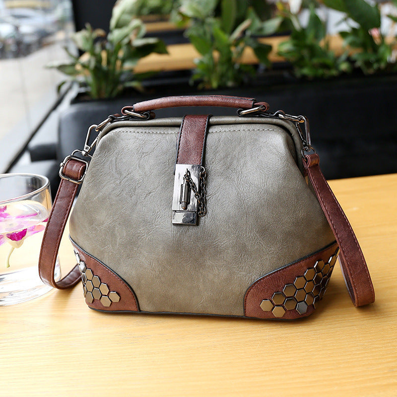 Adiffu Vintage Riveted Shoulder Crossbody Bag