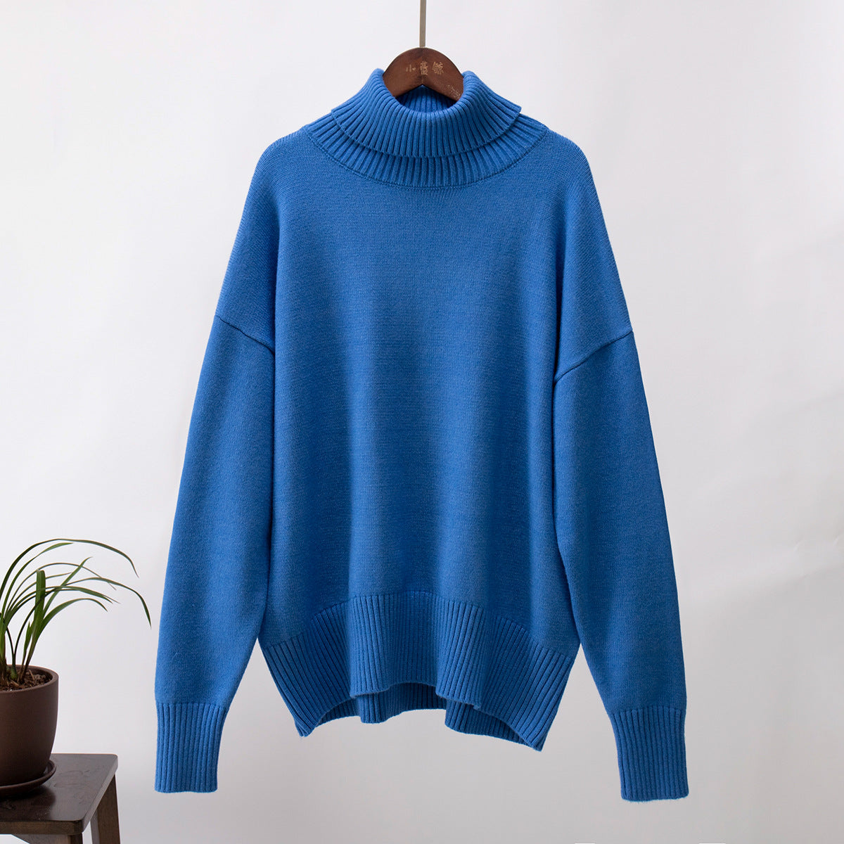 Adiffu Autumn Winter Solid Color Loose Knitted Sweater