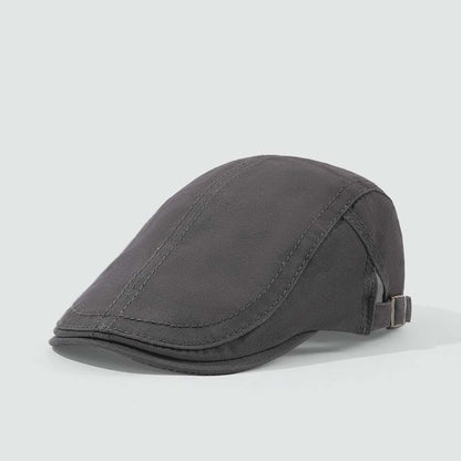Adiffu Simple Casual Retro British Solid Cotton Short Brimmed Front Hat Fashion All Shade Breathable Reverse Wear Beret