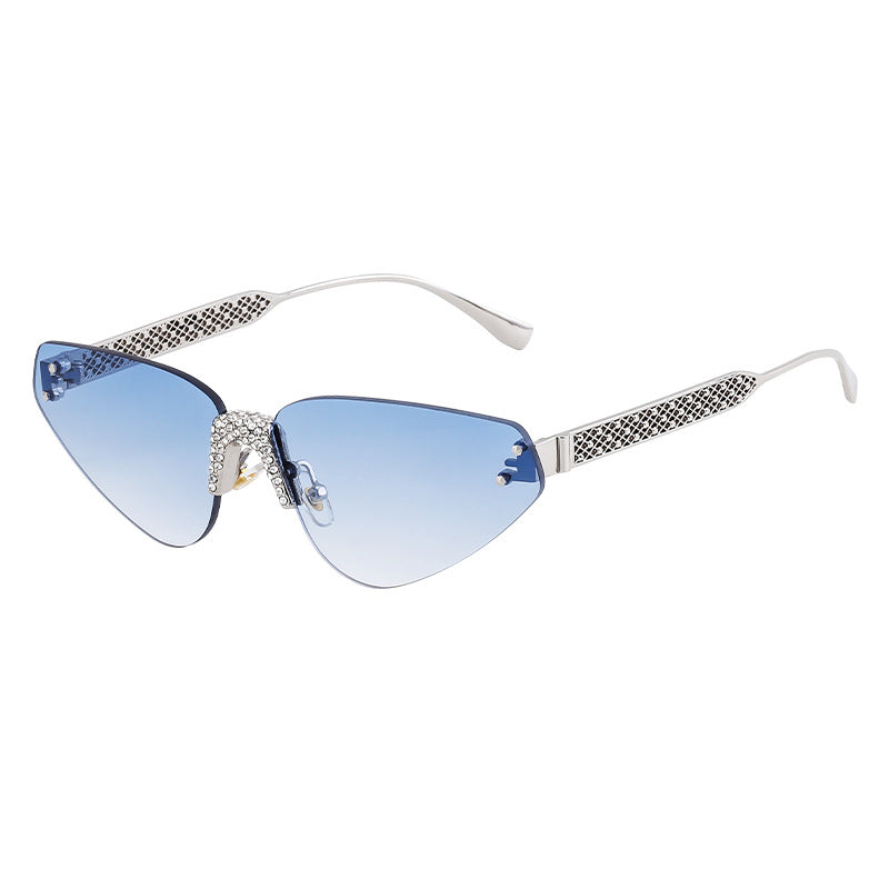 Adiffu Stylish Rimless Sunglasses With Diamonds