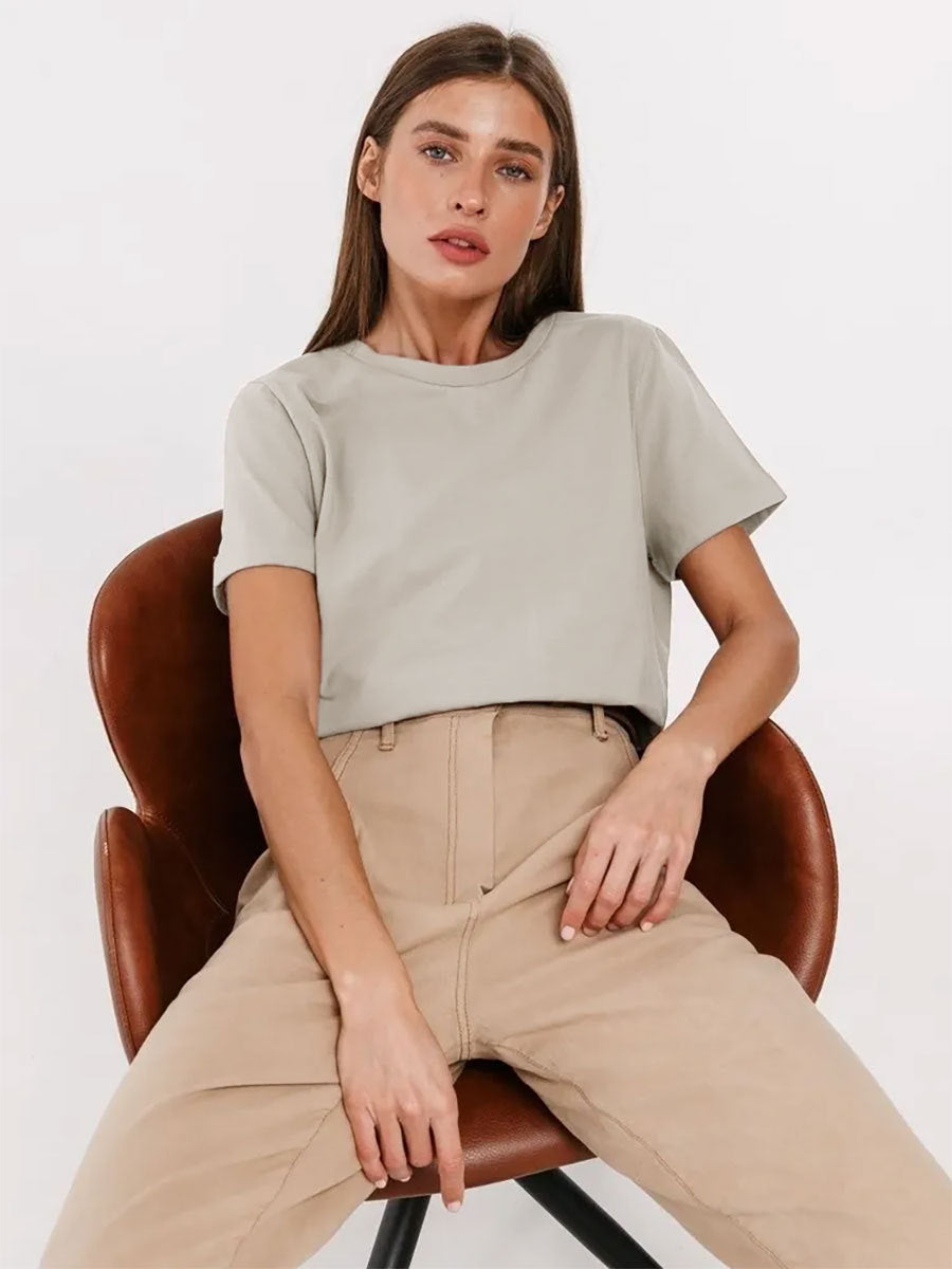 Adiffu Fashion Casual Crew Neck Short-sleeved T-shirt