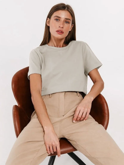 Adiffu Fashion Casual Crew Neck Short-sleeved T-shirt