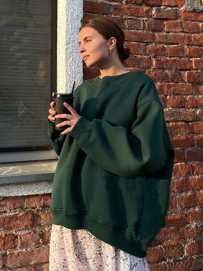 Adiffu Loose Round Neck Pullover Sweatshirt