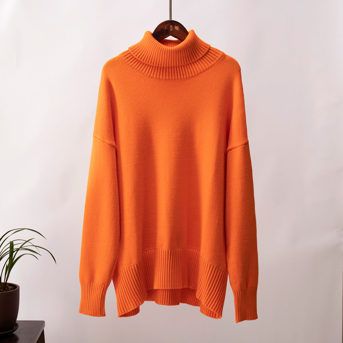 Adiffu Autumn Winter Solid Color Loose Knitted Sweater