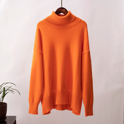 Adiffu Autumn Winter Solid Color Loose Knitted Sweater