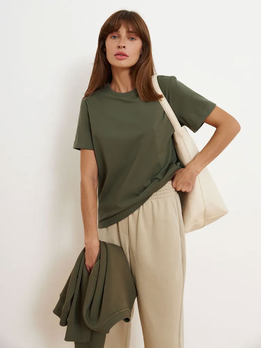 Adiffu Fashion Casual Crew Neck Short-sleeved T-shirt