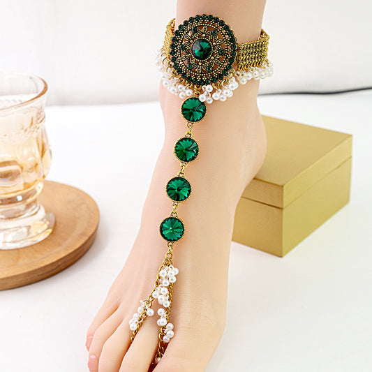 Adiffu Chic Green Anklet
