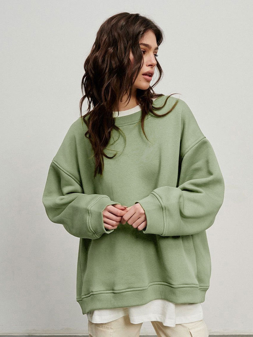 Adiffu Loose Round Neck Pullover Sweatshirt
