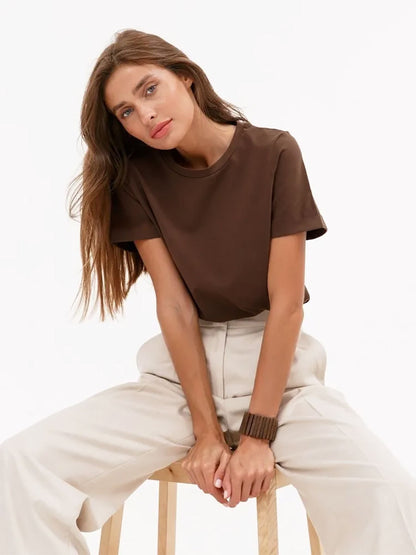 Adiffu Fashion Casual Crew Neck Short-sleeved T-shirt