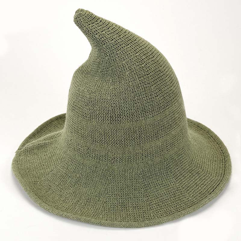 Adiffu Halloween Witch Hat With Large Brim Knitted Party Cosplay Hat