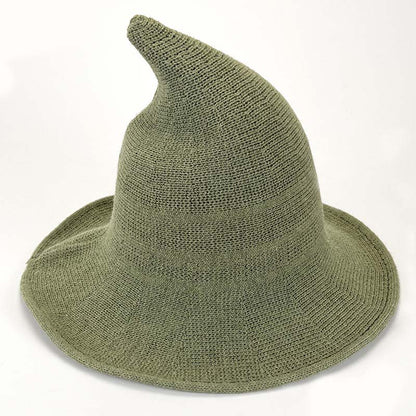Adiffu Halloween Witch Hat With Large Brim Knitted Party Cosplay Hat