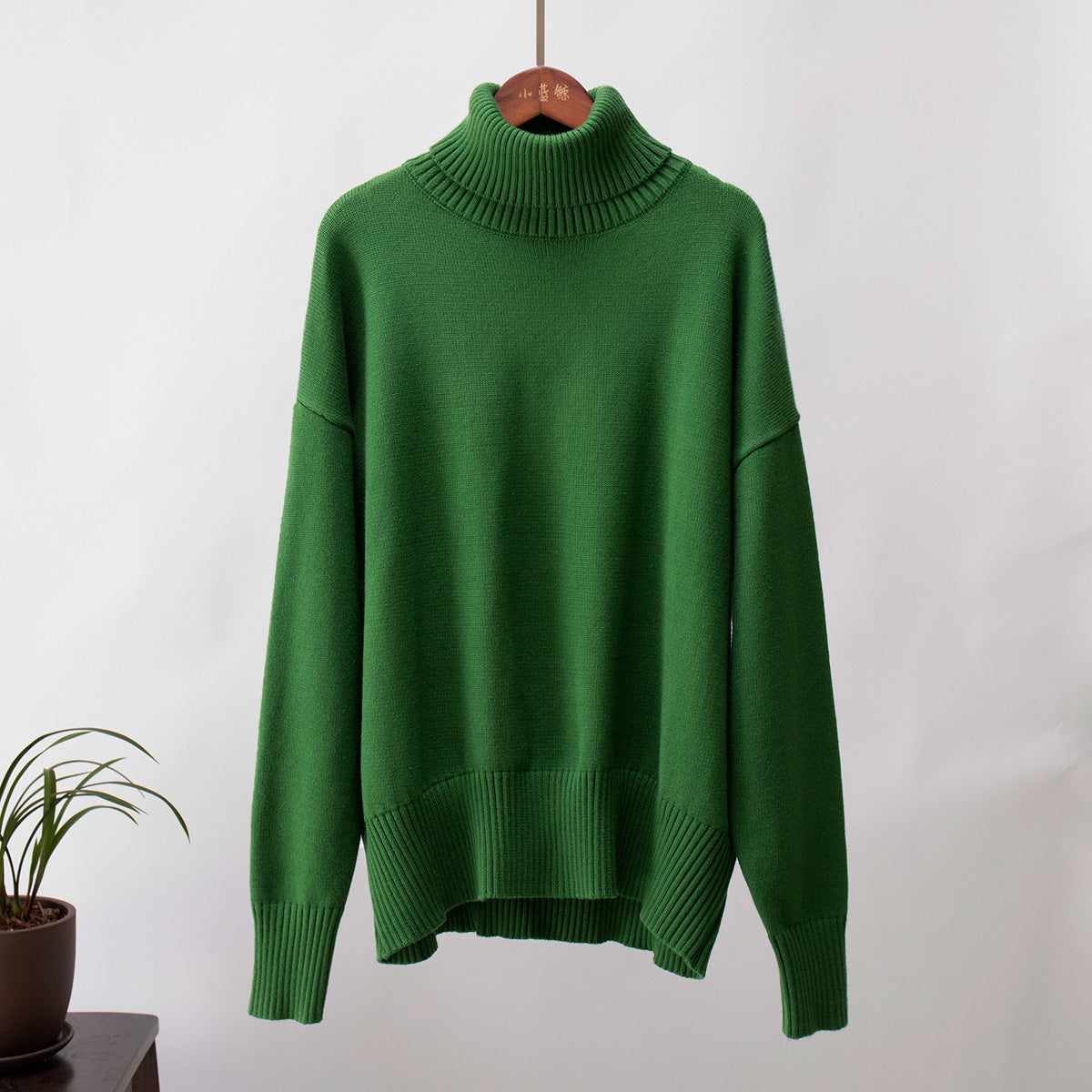 Adiffu Autumn Winter Solid Color Loose Knitted Sweater