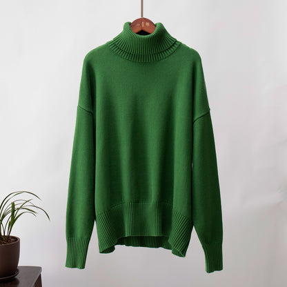 Adiffu Autumn Winter Solid Color Loose Knitted Sweater