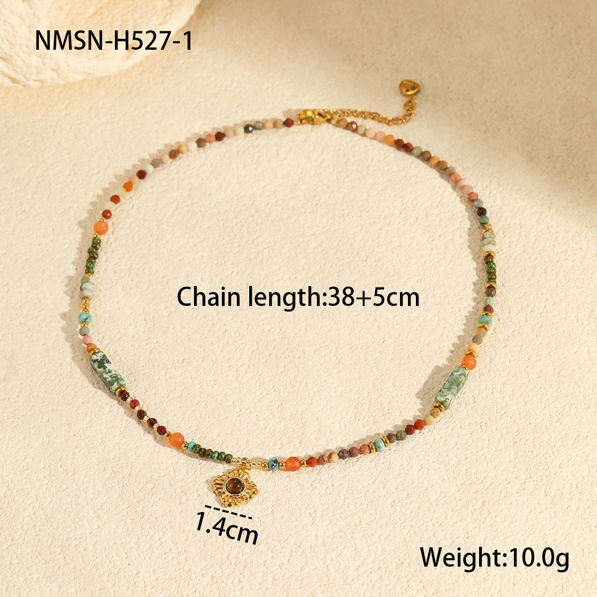 Adiffu Retro Natural Stone Necklace