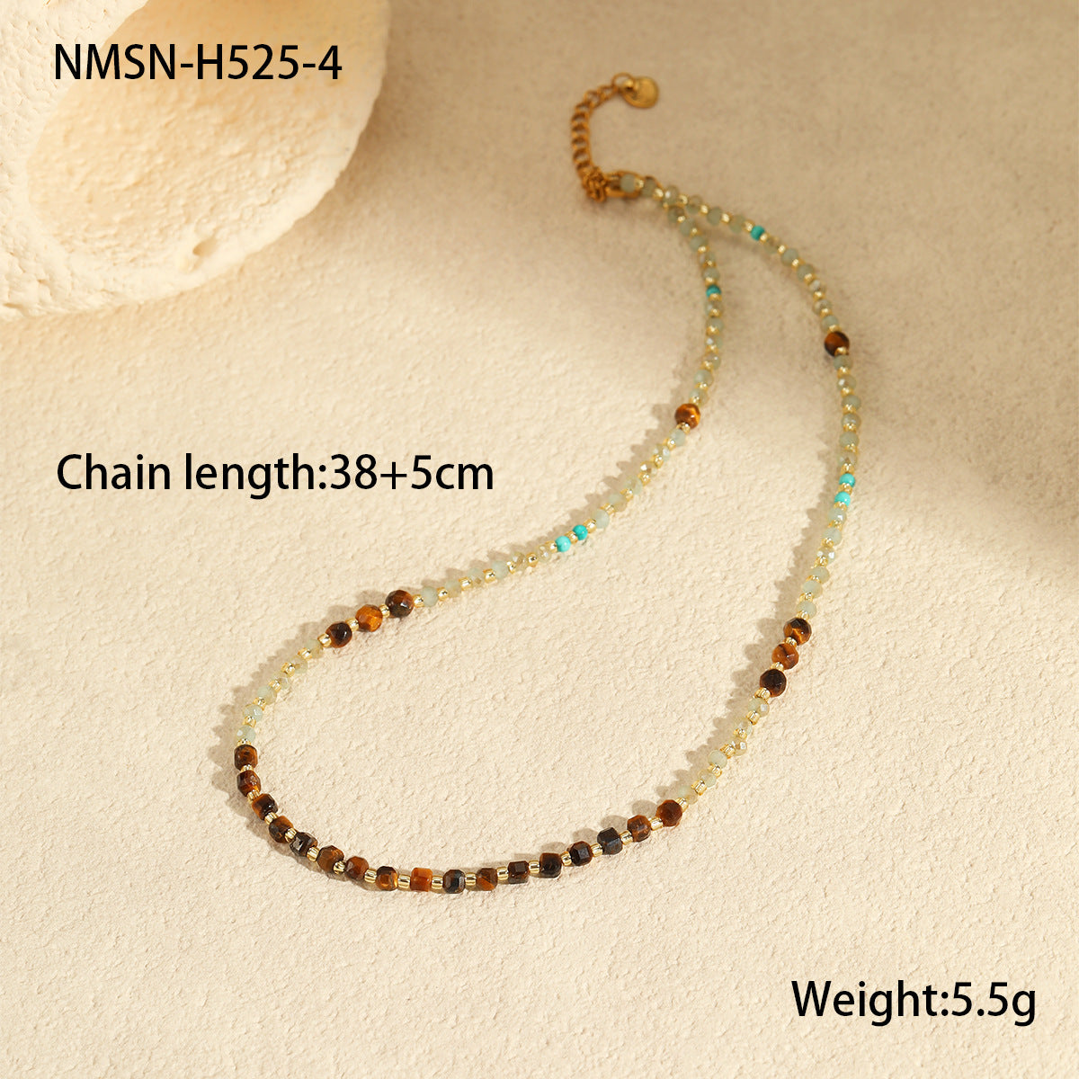 Adiffu Retro Natural Stone Necklace