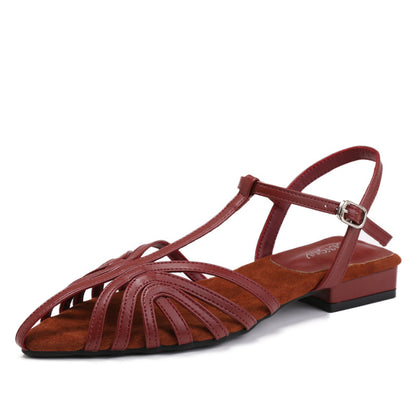 Selene Woven Roman Low-Heel Sandals