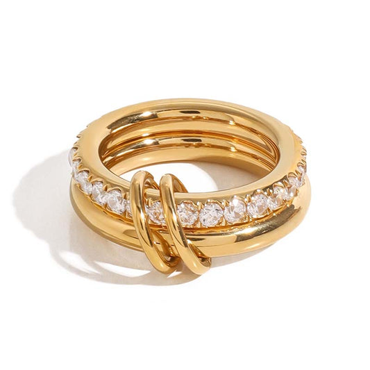 Adiffu Elegant Sparkle Stackable Diamond Ring